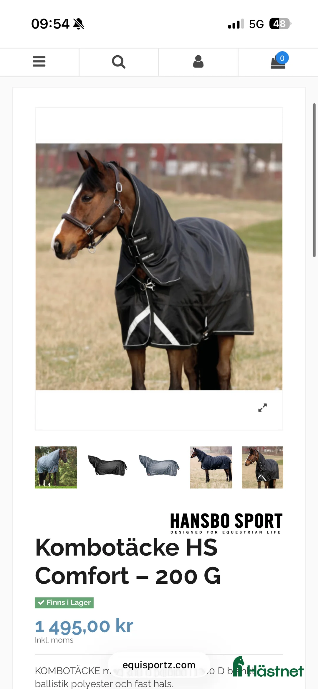 Täcken hästutrustning till salu: Hansbo utetäcke  - Annons 1