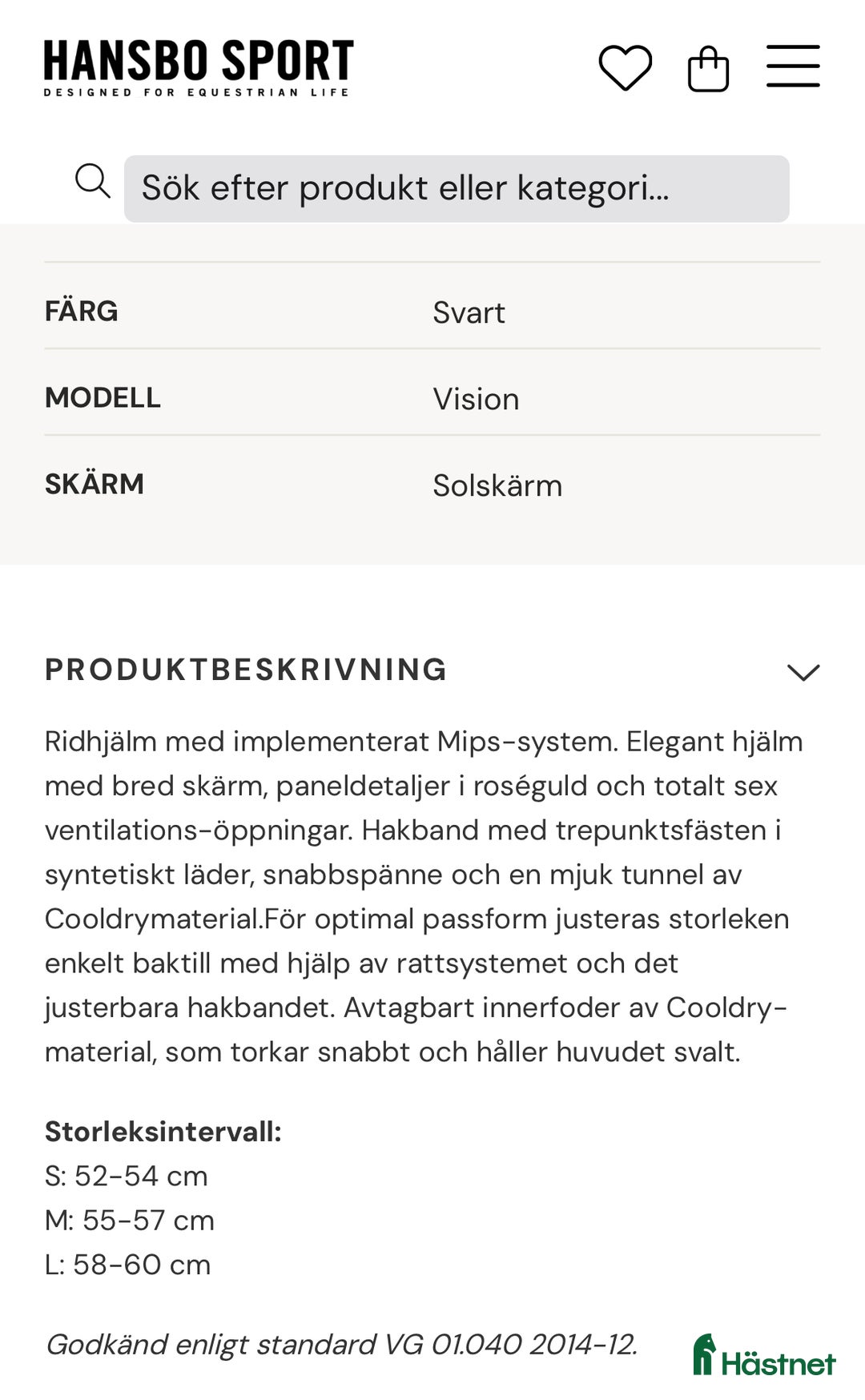 Hjälmar ryttarutrustning till salu: Hansbo golden chrome mips vision  i Asarum - Annons 3