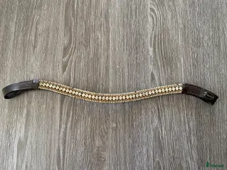 Övrig Hästutrustning hästutrustning Blingpannband brun strl full - Annons 8