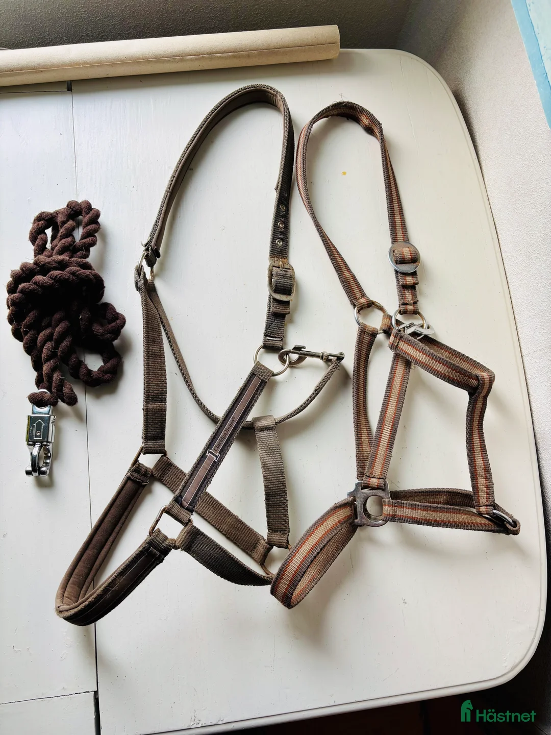 Övrig Hästutrustning hästutrustning till salu: 2 stycken grimmor samt 1 stycken grimskaft  i Fliseryd - Annons 1