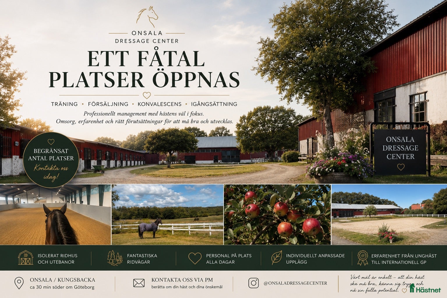  hästservice 🐴 ETT FÅTAL PLATSER ÖPPNAS – ONSALA/KUNGSBACKA - Annons 1