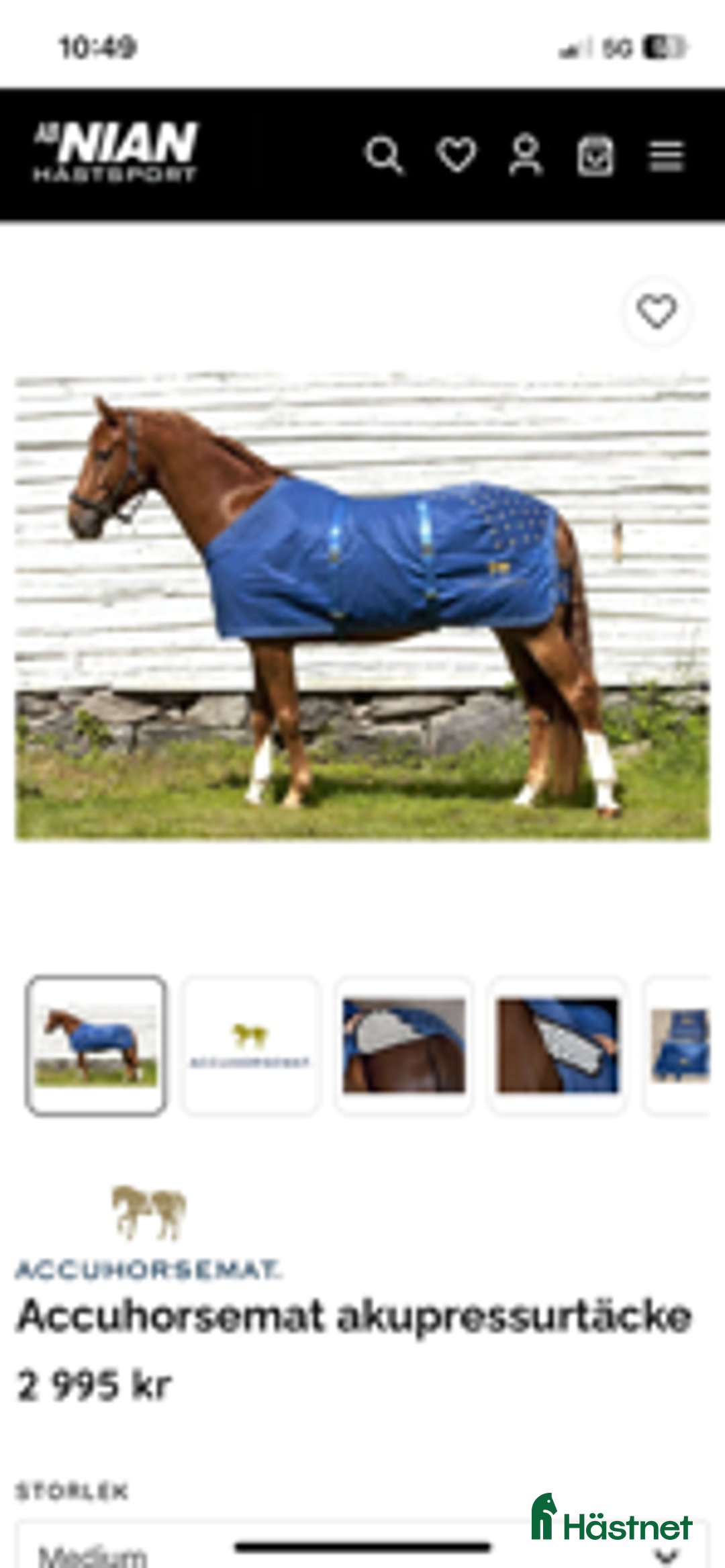 Täcken hästutrustning till salu: Accuhorsemat akupressurtäcke i Södertälje - Annons 4