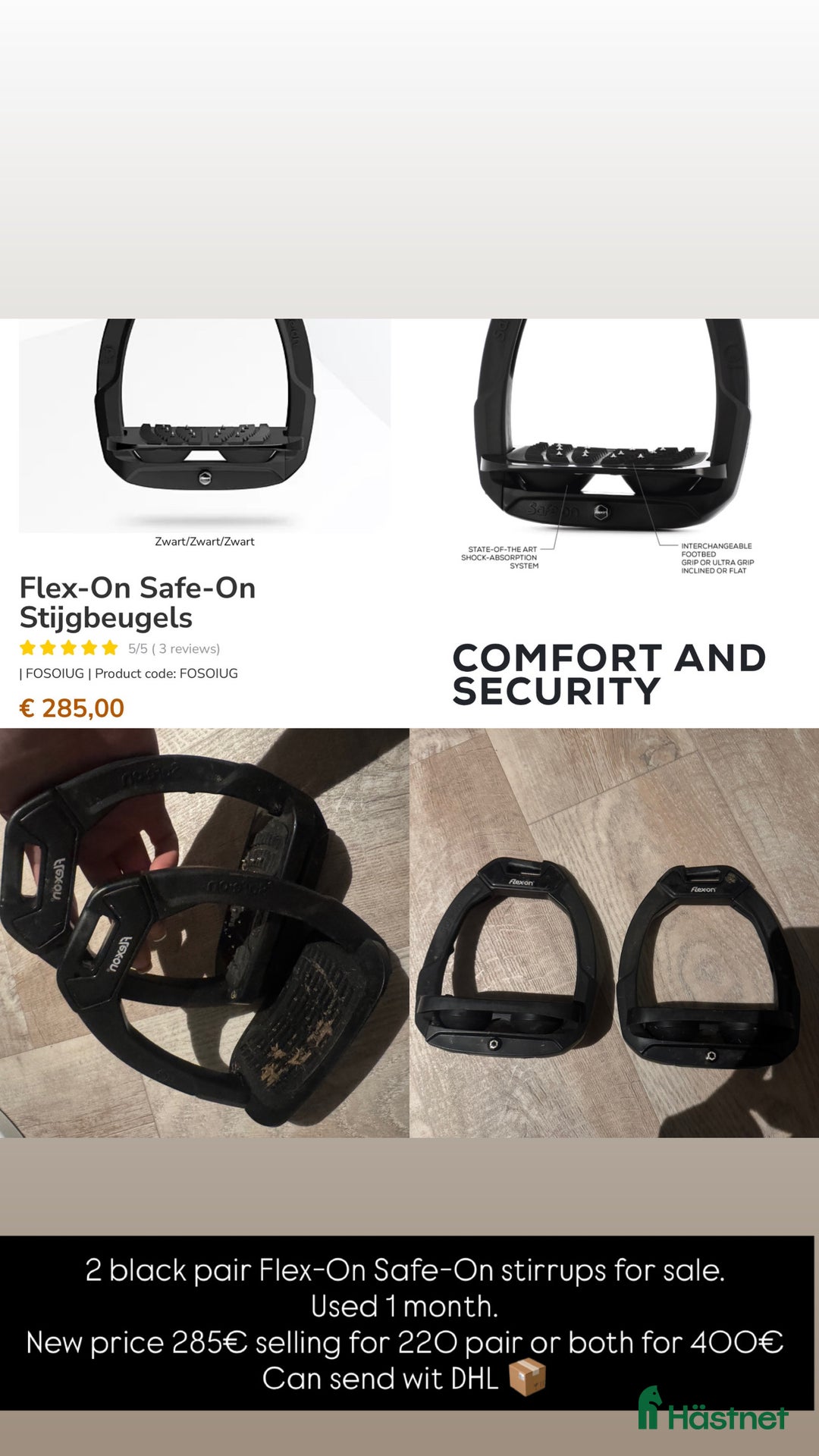 Stigbyglar hästutrustning till salu: FLEX-ON SAFE-ON SÄKERHETSSTIGBYGEL ULTRA-GRIP i Lövestad - Annons 2