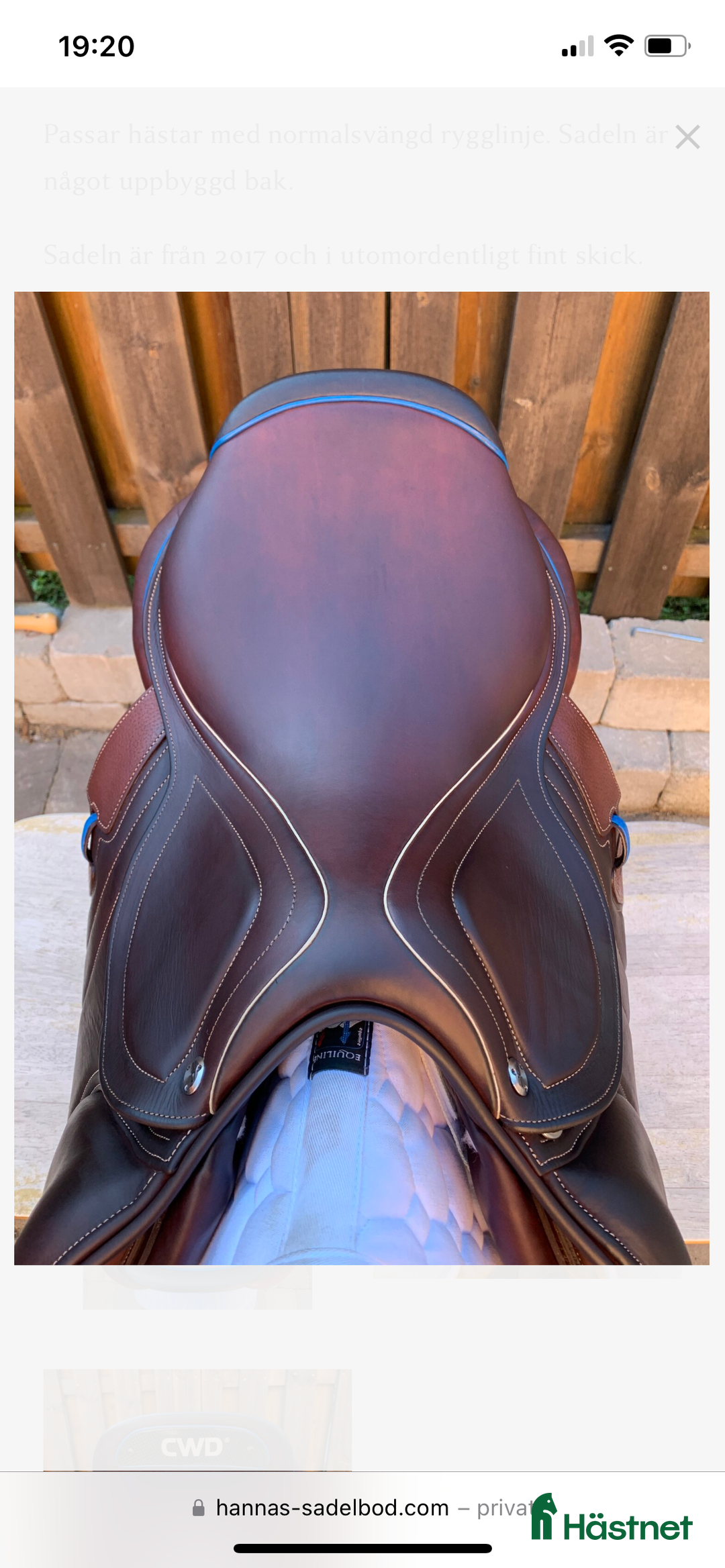 Sadlar hästutrustning till salu: Mycket fin CWD Mademoiselle i Västerås - Annons 4