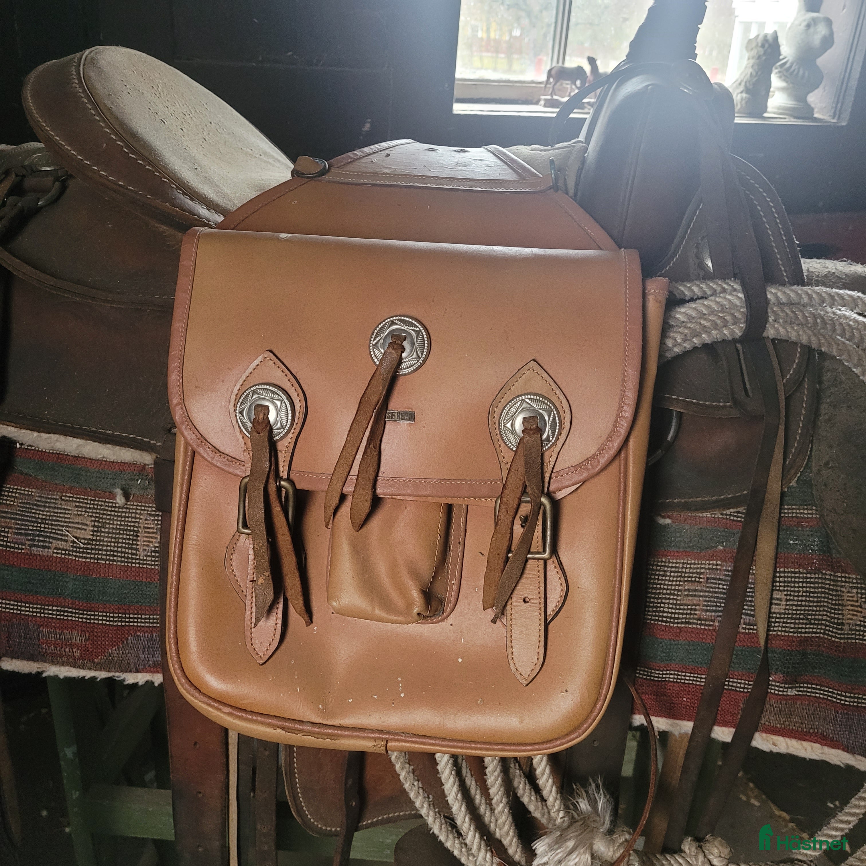 Övrig Hästutrustning hästutrustning Sadelväskor i läder - Annons 1