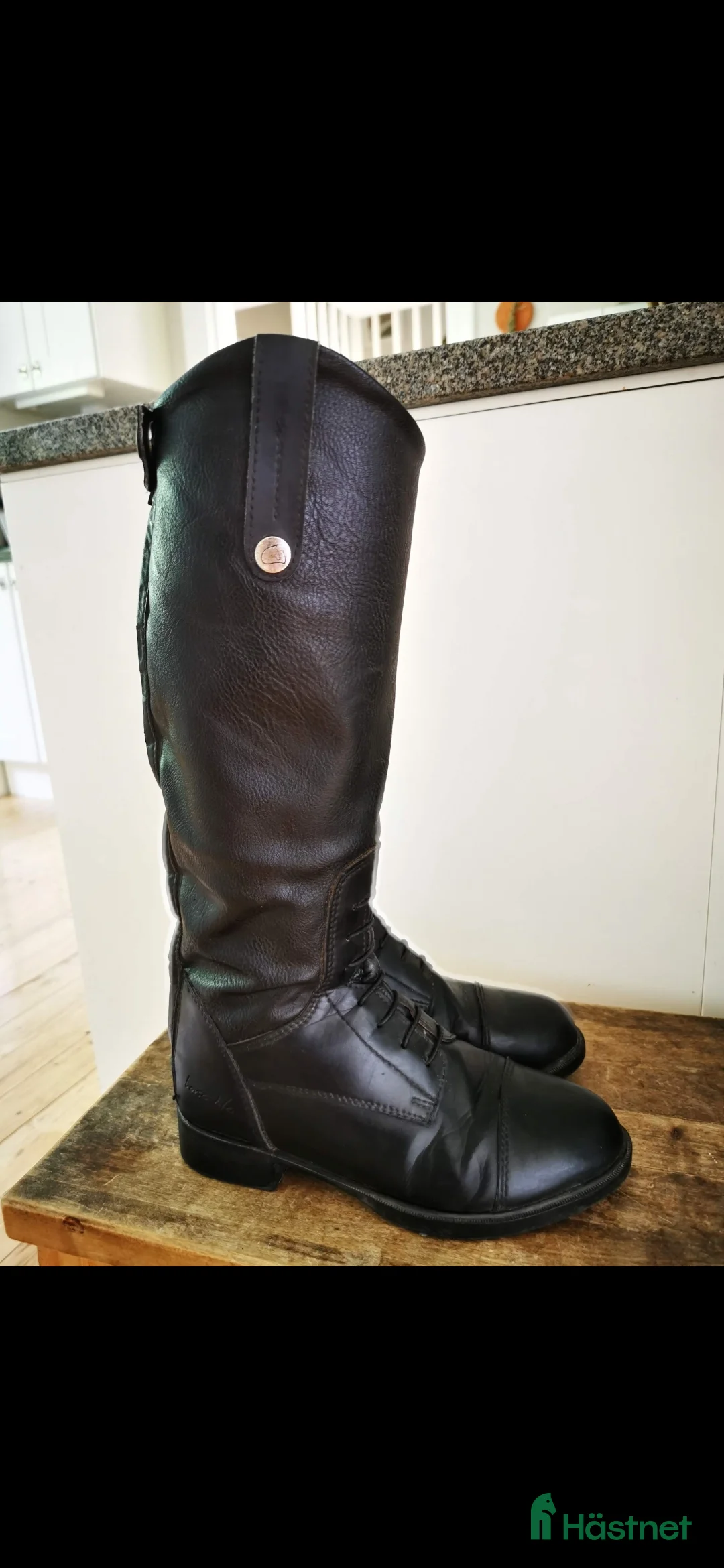 Ridstövlar ryttarutrustning till salu: Läderridstövel storlek 34 - Annons 2