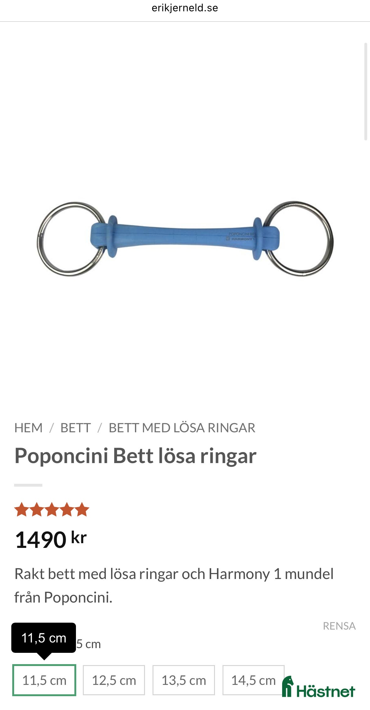 Bett hästutrustning till salu: Poponcini Bett lösa ringar 11.5cm i Nacka - Annons 13