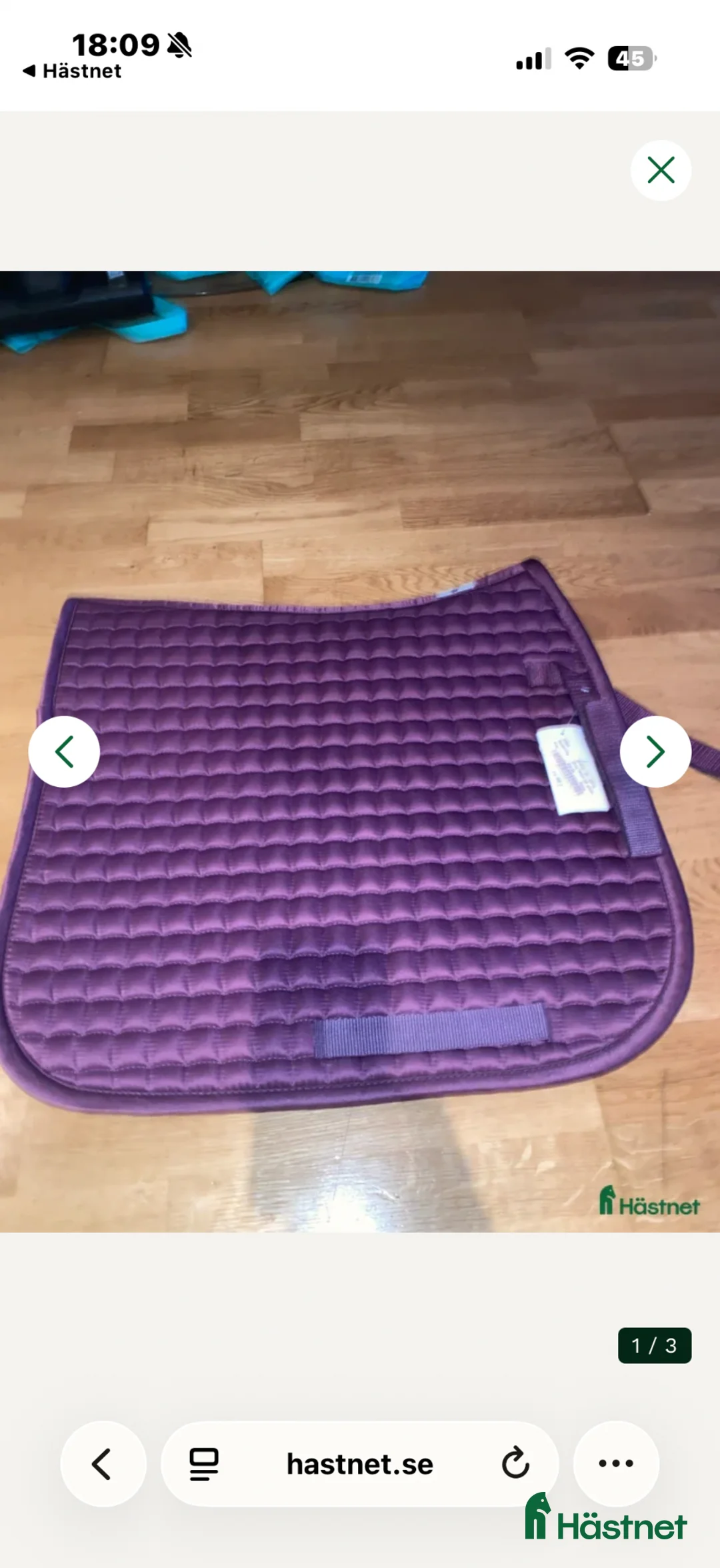 Schabrak & Vojlockar hästutrustning till salu: Lila schabrak  - Annons 1