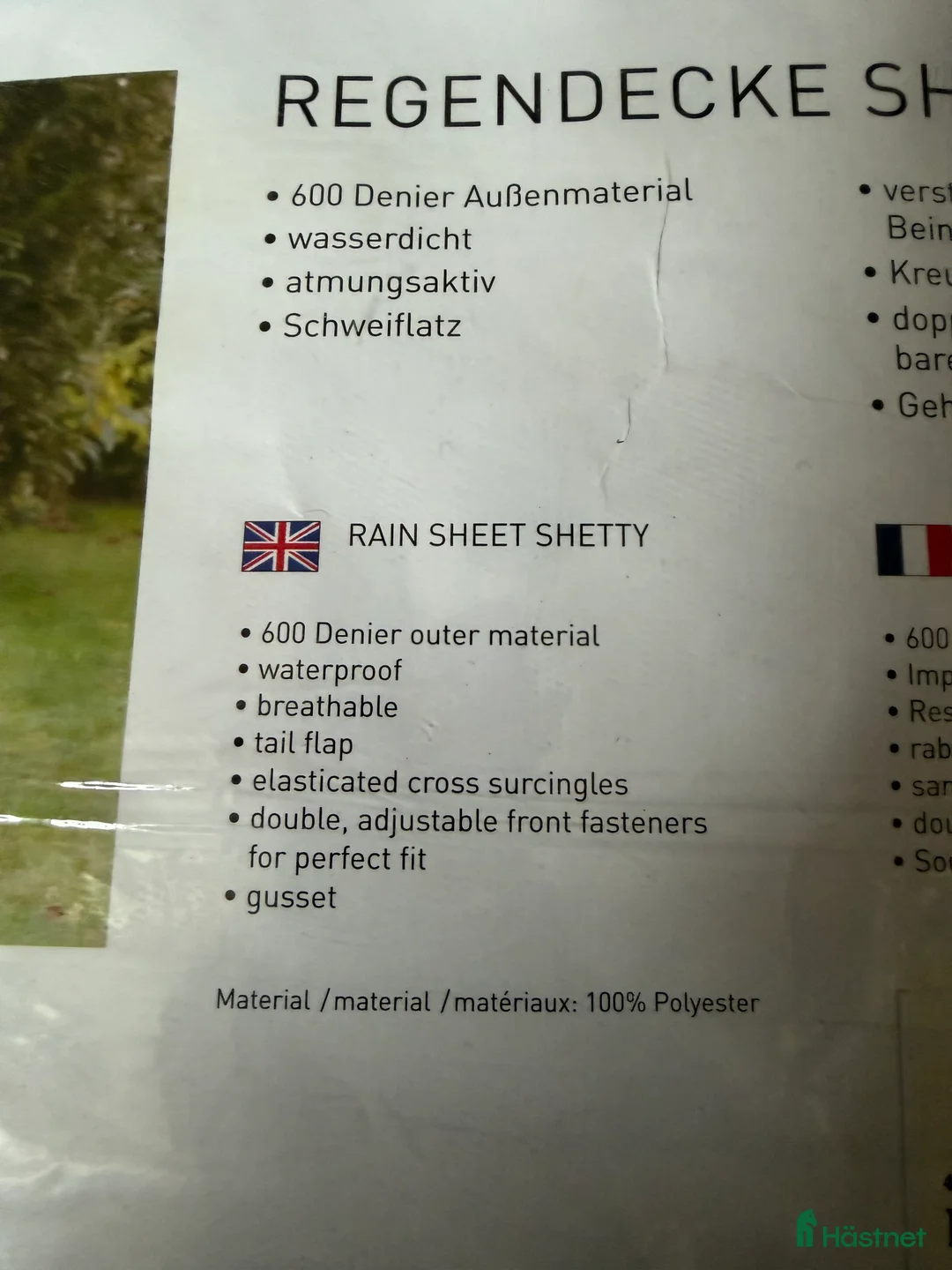 Täcken hästutrustning till salu: Helt nytt regntäcke i strl 80 säljes - Annons 2