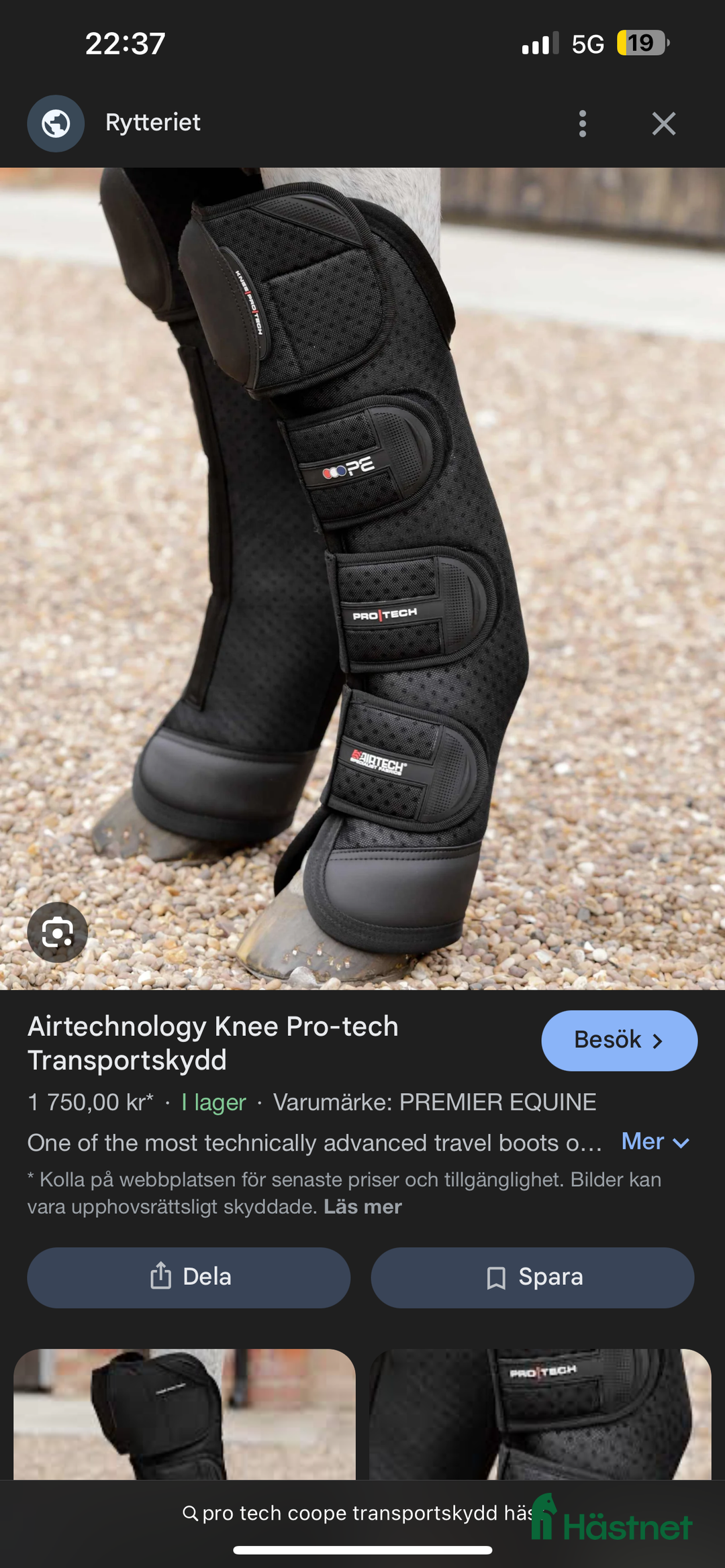 Benskydd hästutrustning till salu: Superfina transportskydd i Piteå - Annons 1