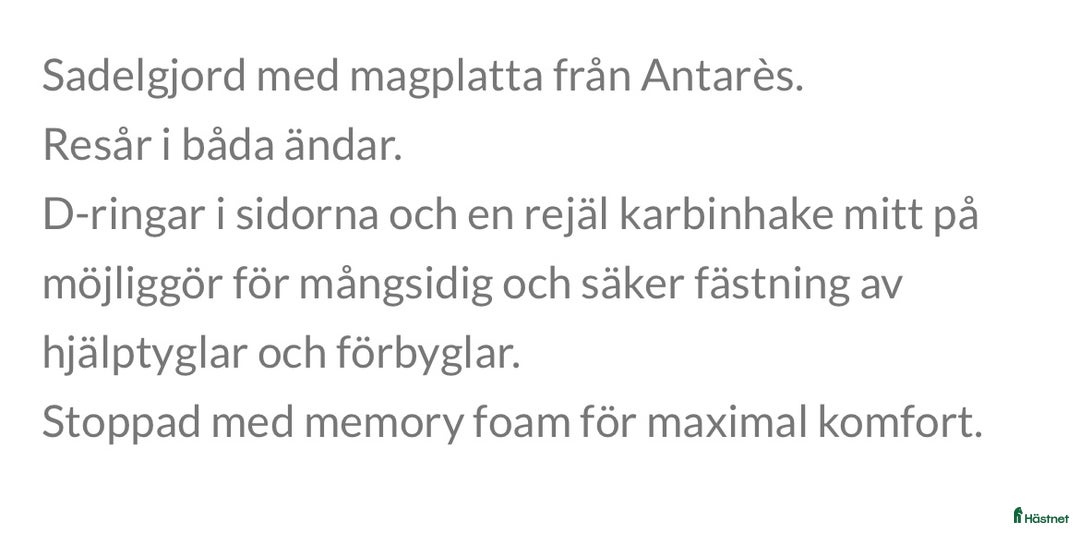 Sadeltillbehör hästutrustning till salu: Magplatta i Sölvesborg - Annons 4