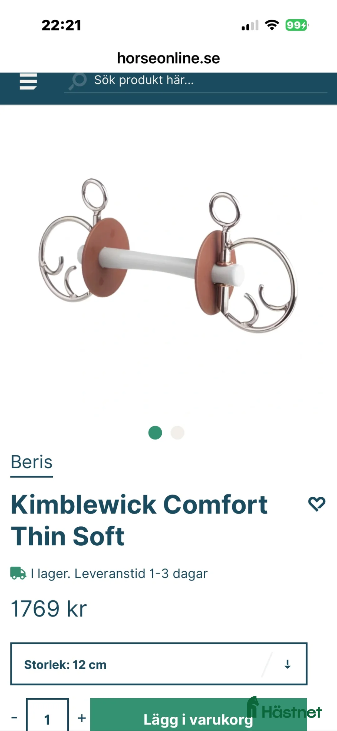 Bett hästutrustning till salu:  Beris kimblewick - Annons 1