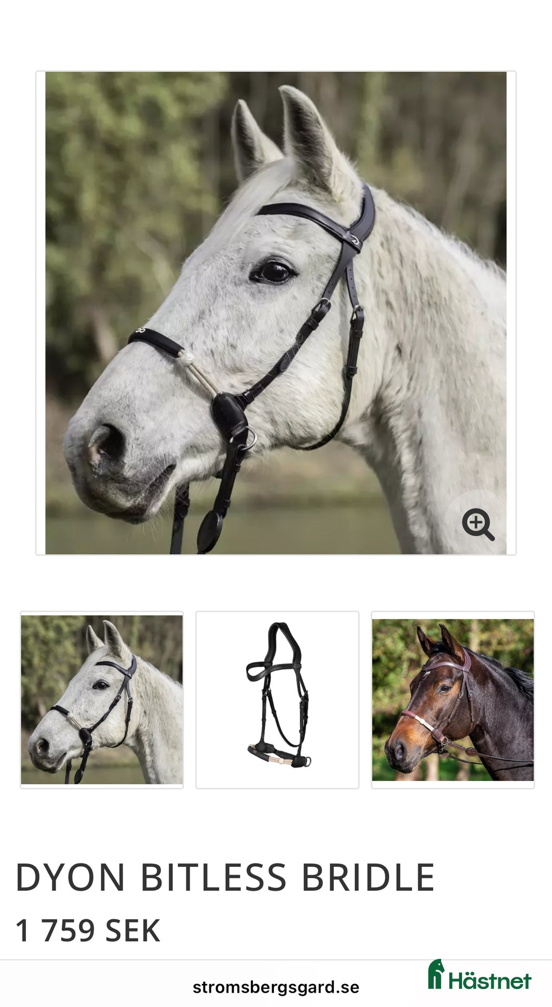 Träns hästutrustning till salu: Sidepull från Dyón i Alingsås - Annons 1