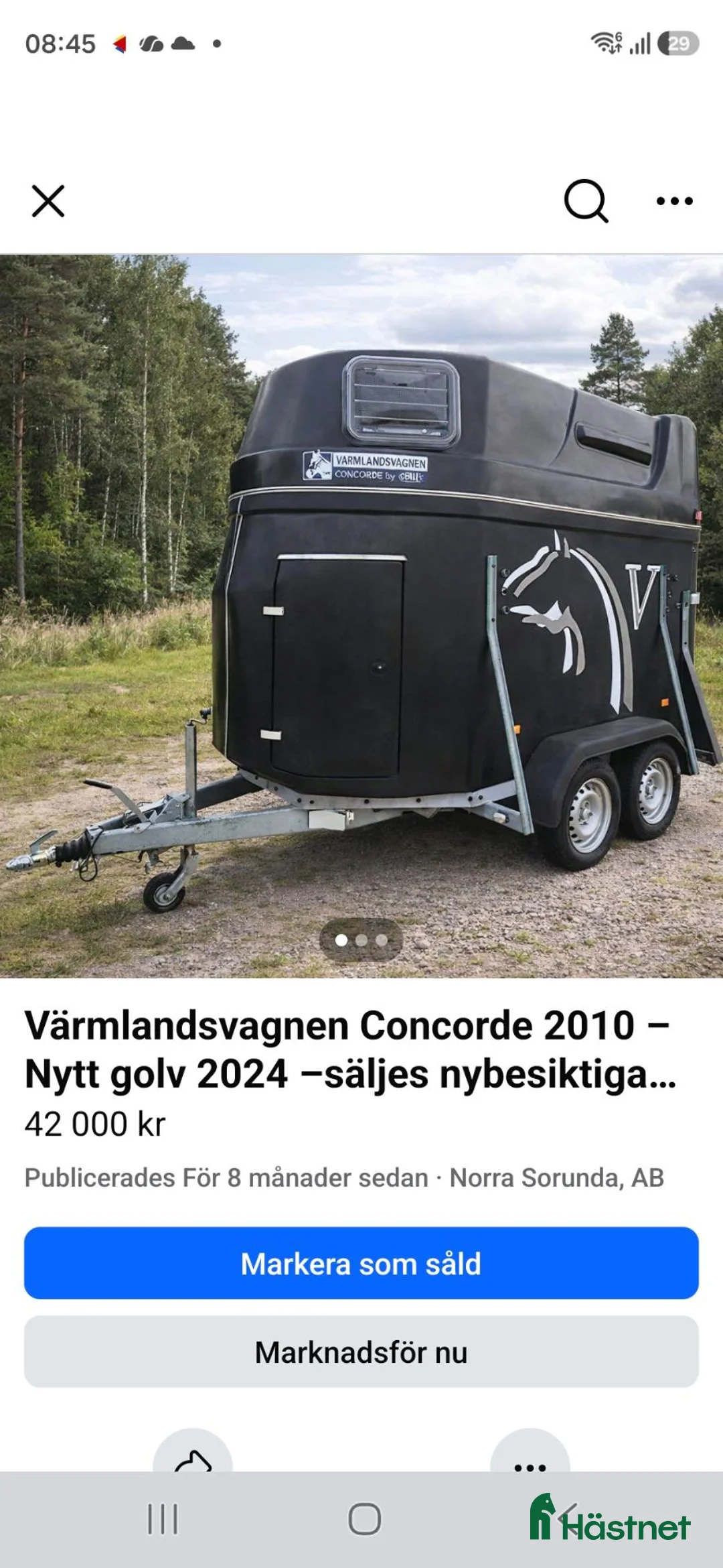 Hästtransporter  fordon & transport till salu: 🔥 PRISSÄNKT – VÄRMLANDSVAGNEN CONCOR–SNABB AFFÄR  i Grödinge - Annons 3