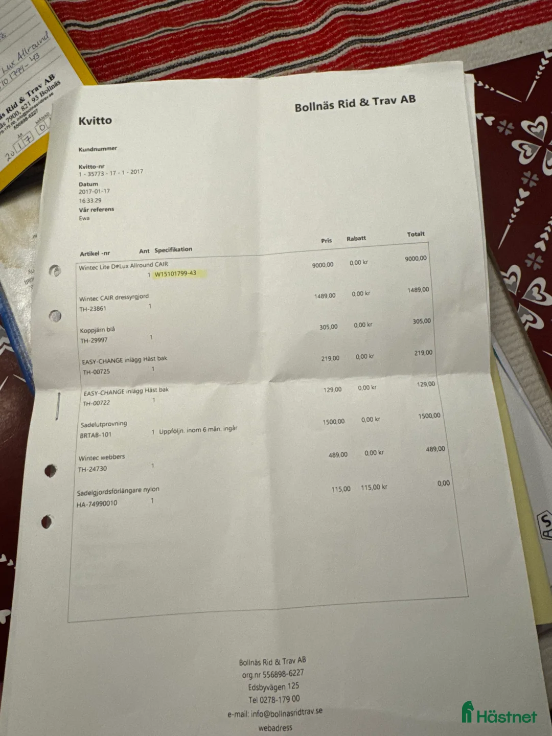 Sadlar hästutrustning till salu: Wintecsadel i Bollnäs - Annons 3