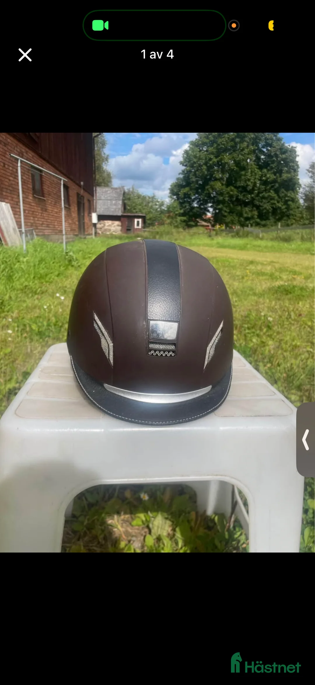 Hjälmar ryttarutrustning till salu: Brun ridhjälm säljes  i Tävelsås - Annons 1