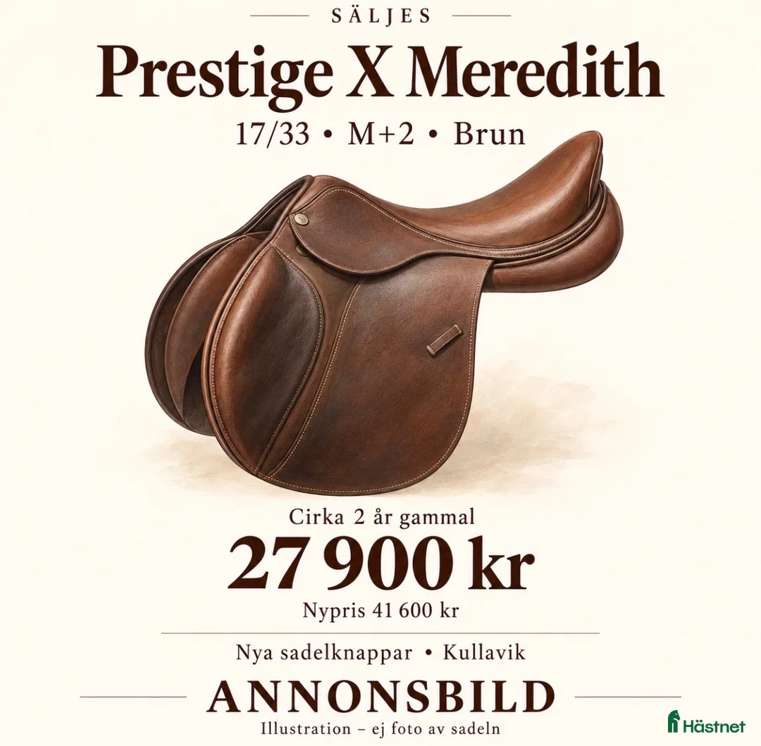 Sadlar hästutrustning till salu: Prestige X Meredith 17/33 M+2 – brun, ca 2 år i Kullavik - Annons 1