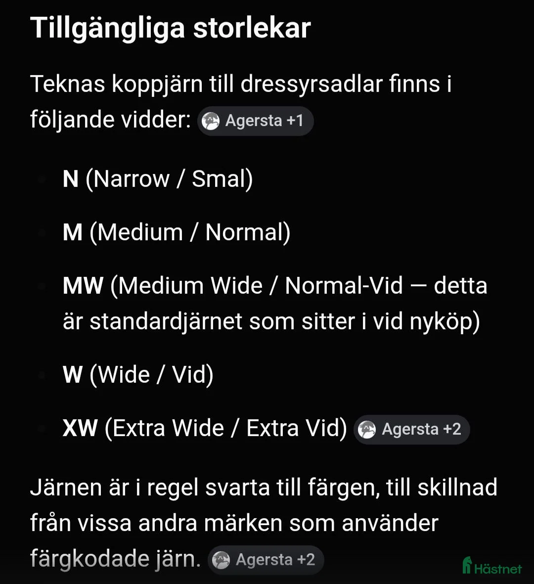 Sadlar hästutrustning till salu: Sadel med utbyttbara koppjärn. - Annons 8