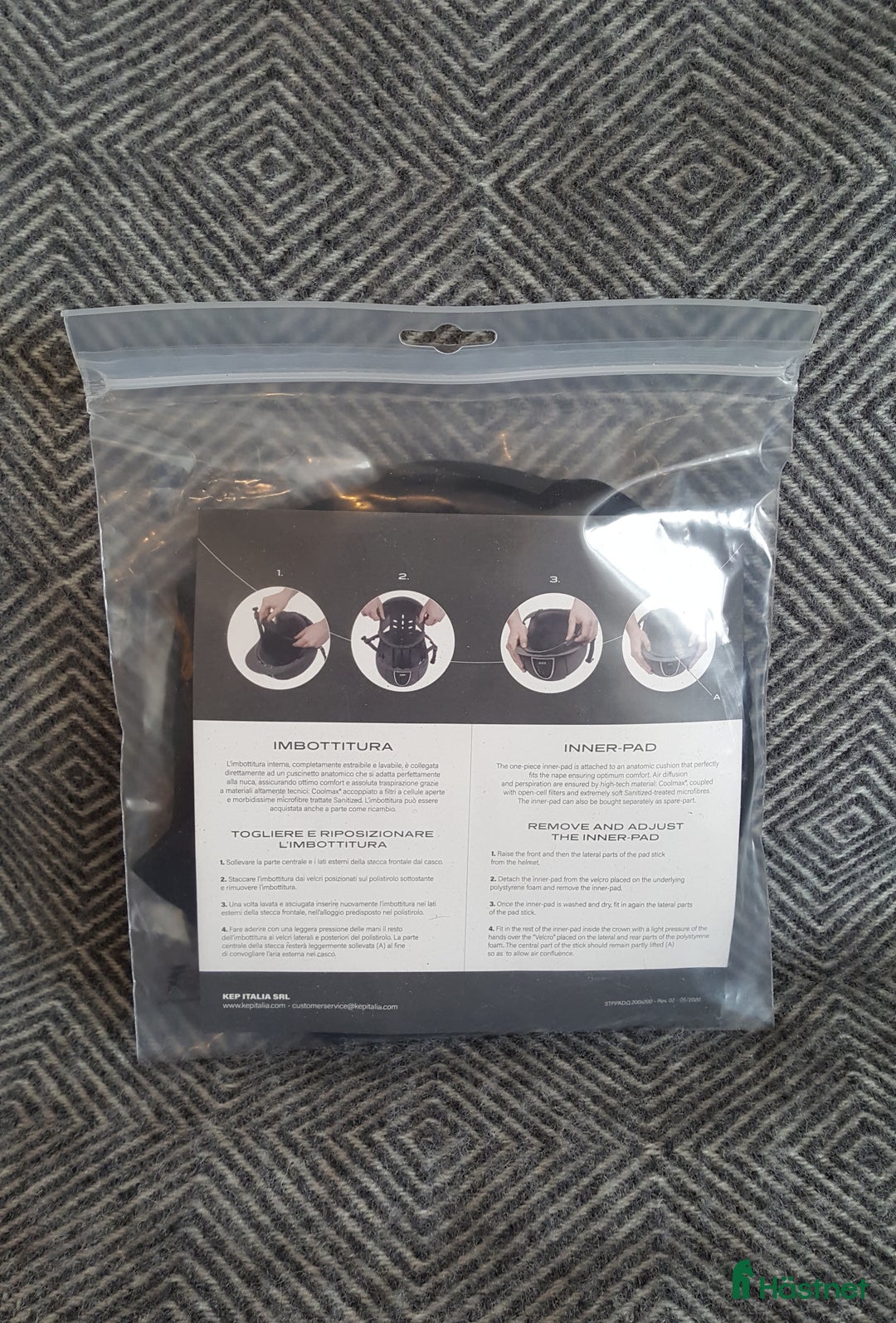 Hjälmar ryttarutrustning till salu: Innerpad till KepItalia-hjälm Strl 60  - Annons 3