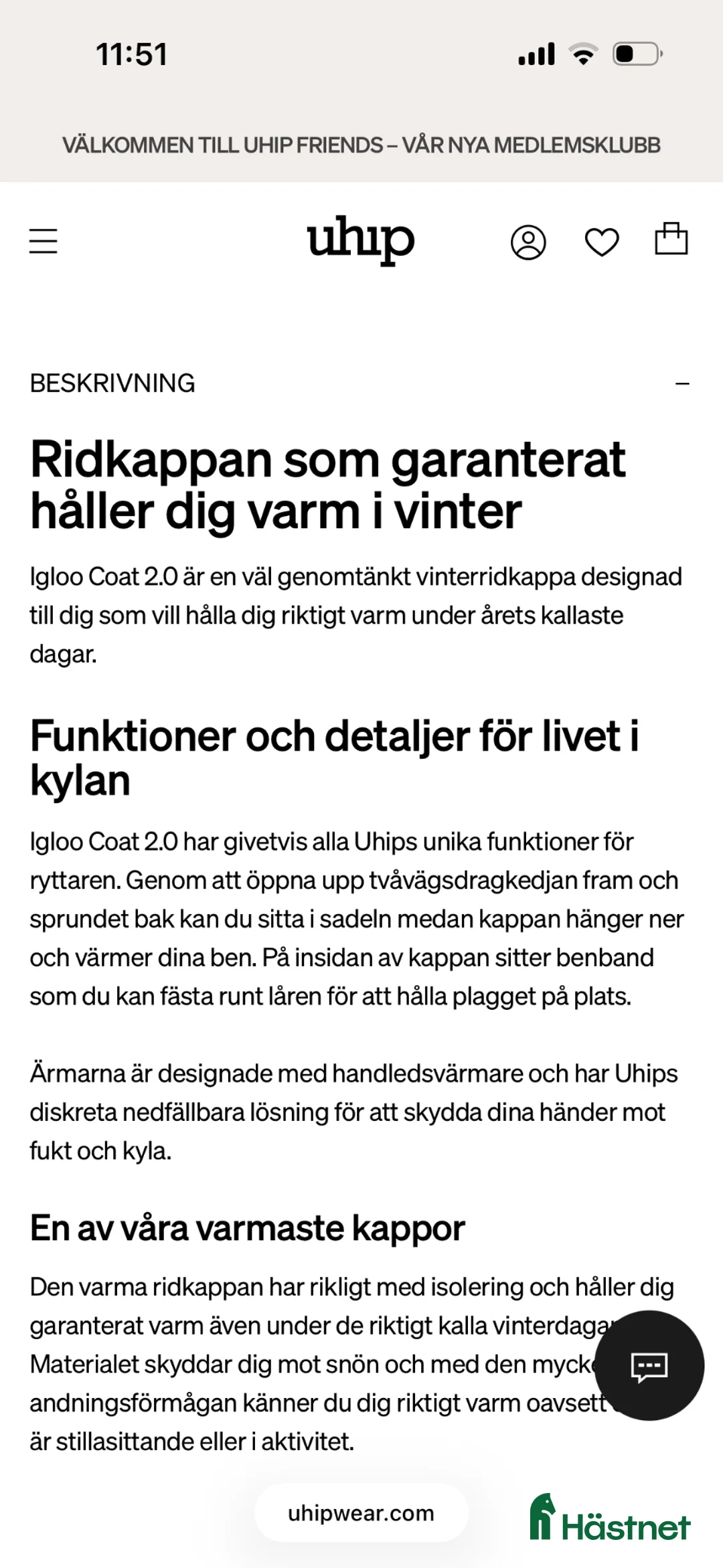 Jackor & Kavajer ryttarutrustning till salu: Uhip kappa  - Annons 4