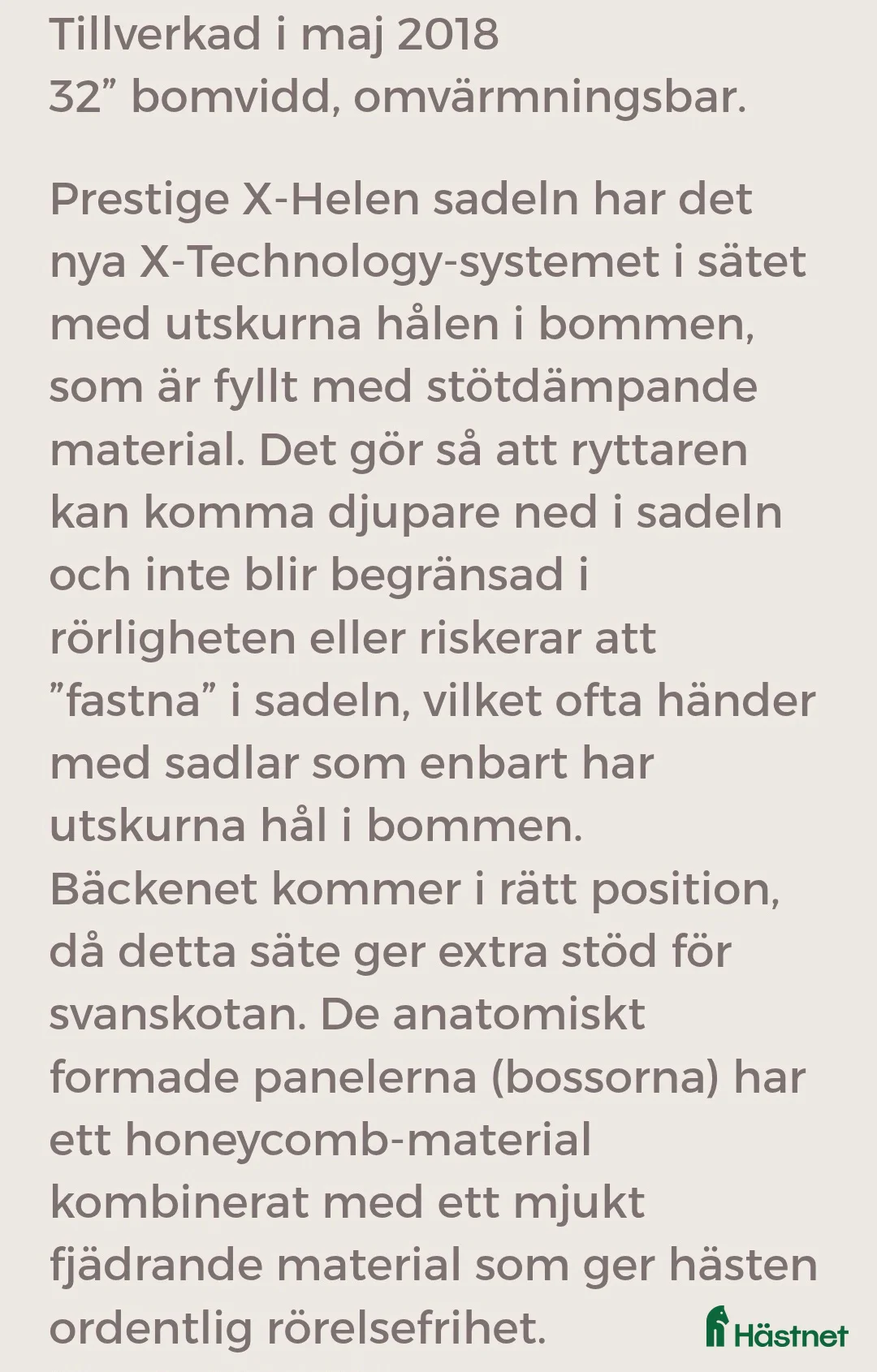 Sadlar hästutrustning till salu: Prestige  - Annons 6