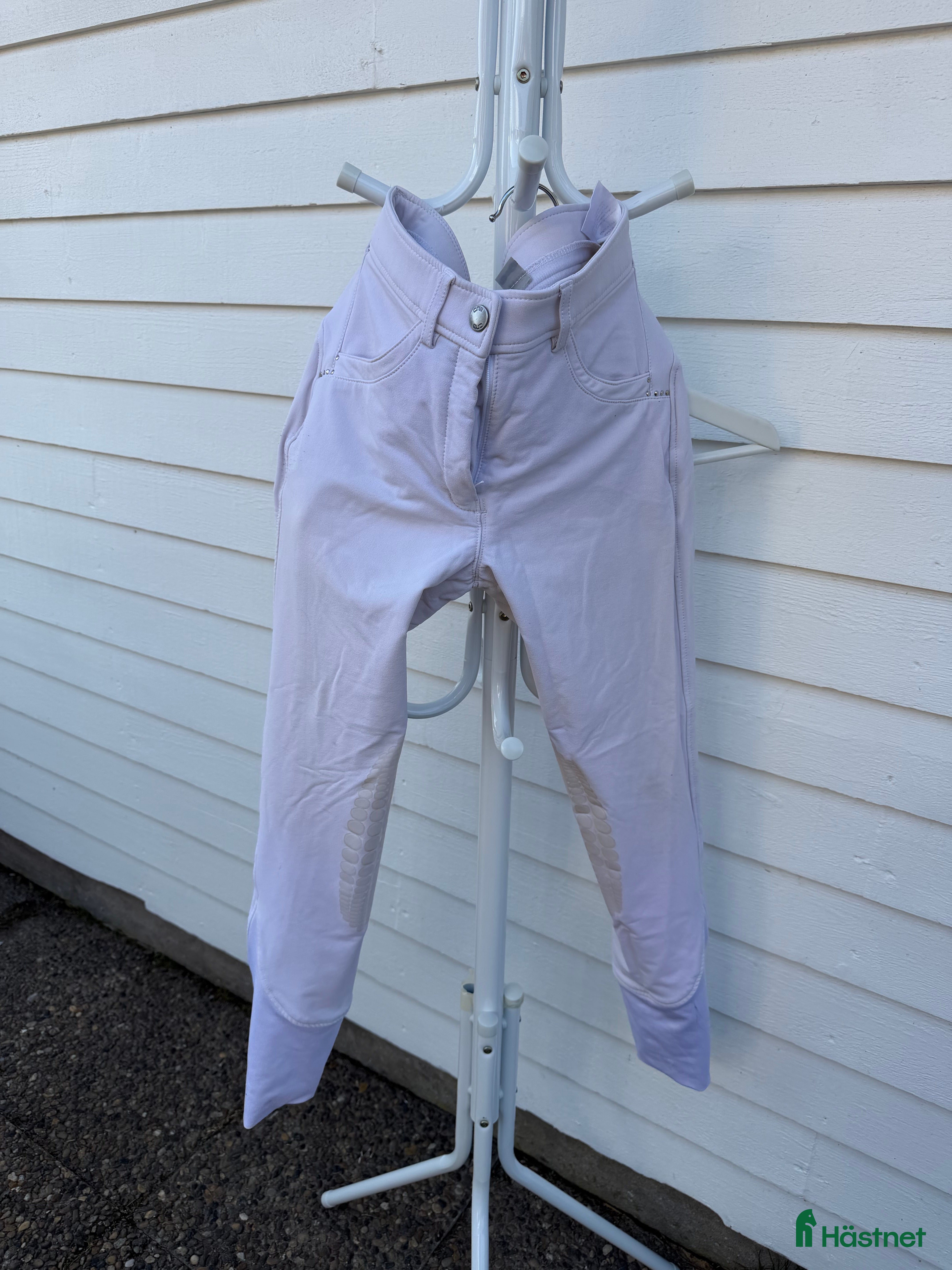 Ridbyxor ryttarutrustning till salu: Vita tävlingsbyxor stolek S - Annons 3