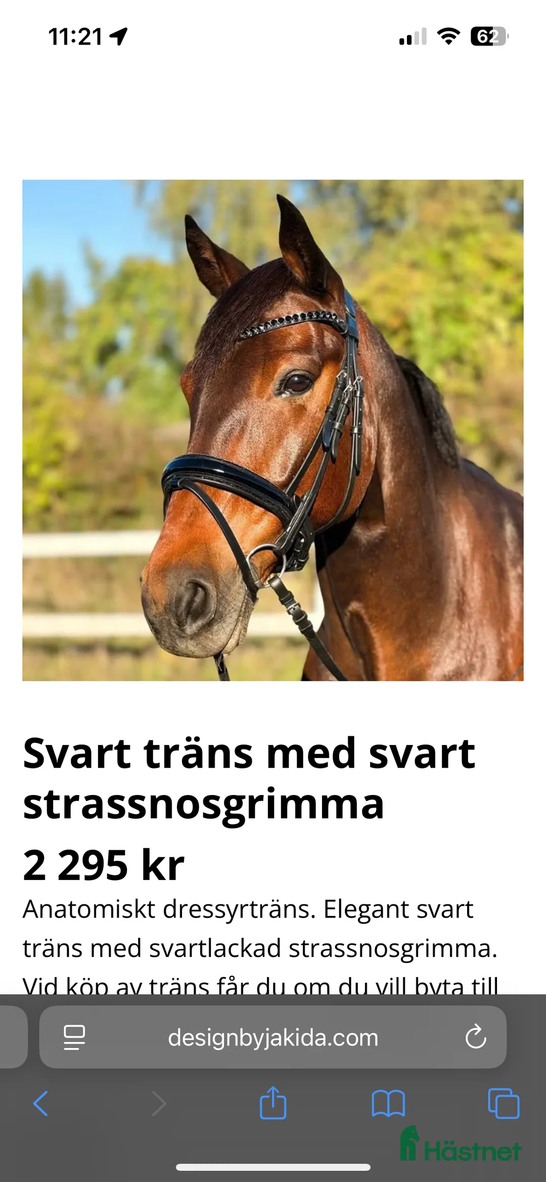 Träns hästutrustning till salu: Design by Jakida Träns🤍 i Smedjebacken - Annons 1