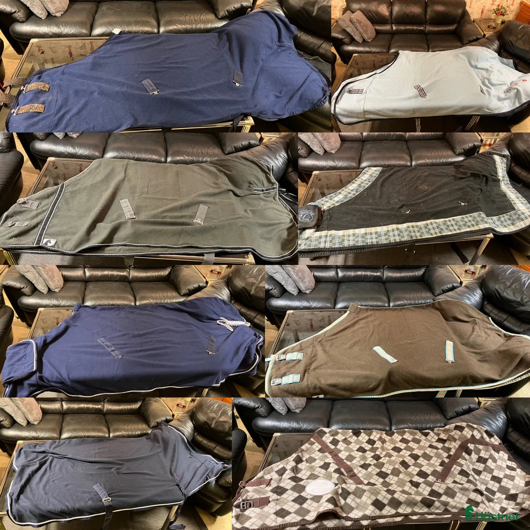 Täcken hästutrustning till salu: 10 fleecetäcken delvis defekta storlek 145 och 155 - Annons 2