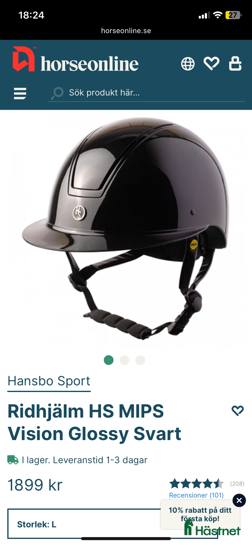 Hjälmar ryttarutrustning till salu: Ridhjälm, Hansbo Sport, strl. M (55-57) - Annons 9