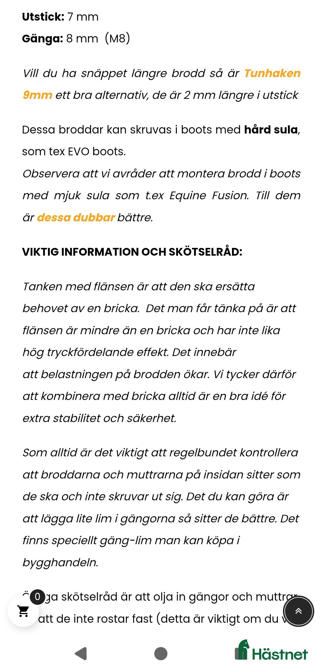 Övrig Hästutrustning hästutrustning till salu: Brodd Tunahaken *oanvända* i Skövde - Annons 3