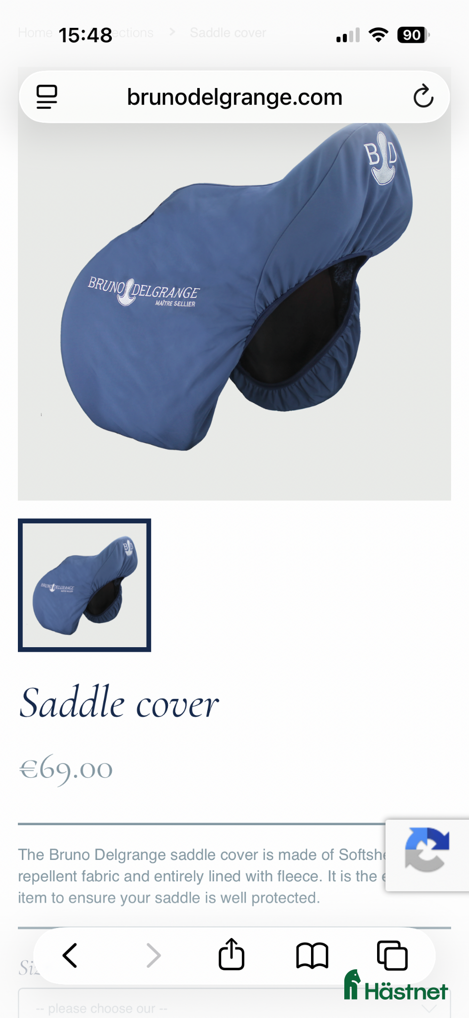 Övrig Hästutrustning hästutrustning Sadelskydd från BRUNO DELGRANGE - Annons 1