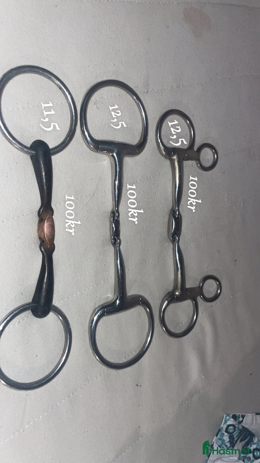 Bett hästutrustning till salu: 3 bett i nyskick i Ås - Annons 1