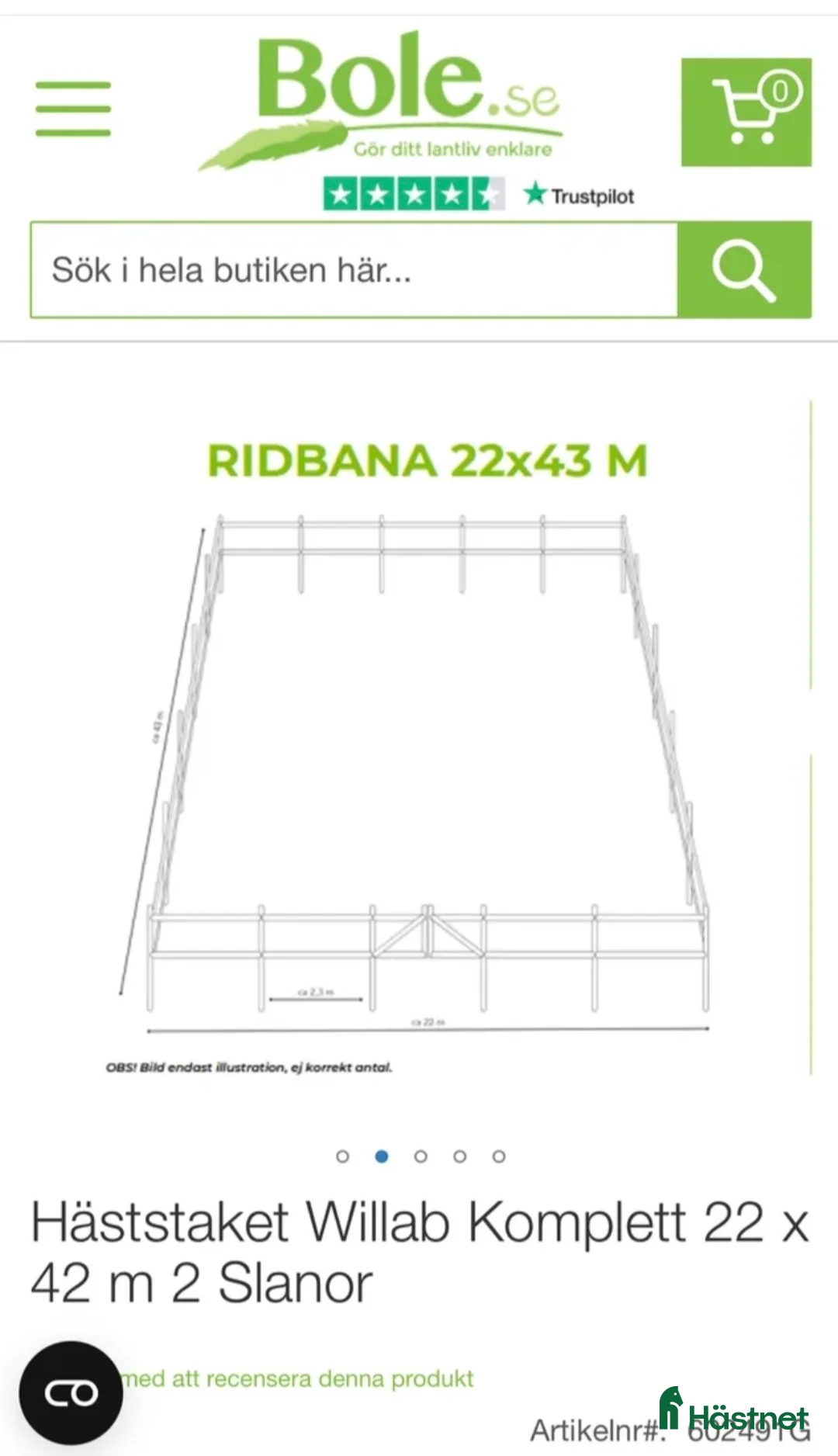 Stallinredning, stängsel & gård övrig utrustning till salu: Ridbana staket  - Annons 1