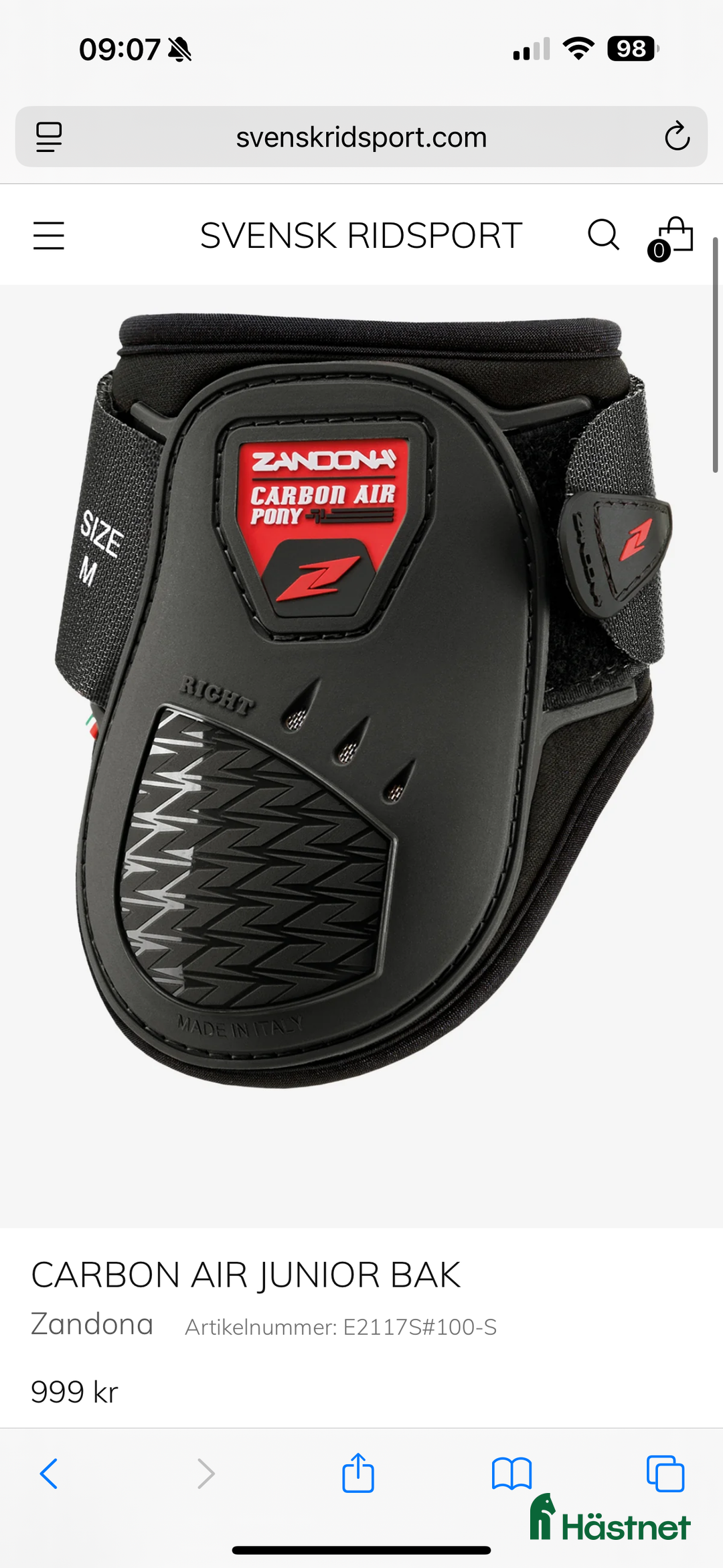 Benskydd hästutrustning till salu: Zandona fram och bakskydd storlek S i Motala - Annons 4