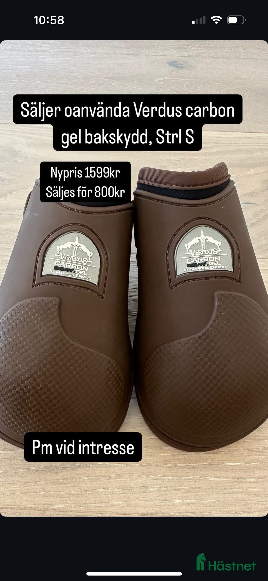 Benskydd hästutrustning till salu: Verdus Carbon gel bakskydd  i Västerås - Annons 1