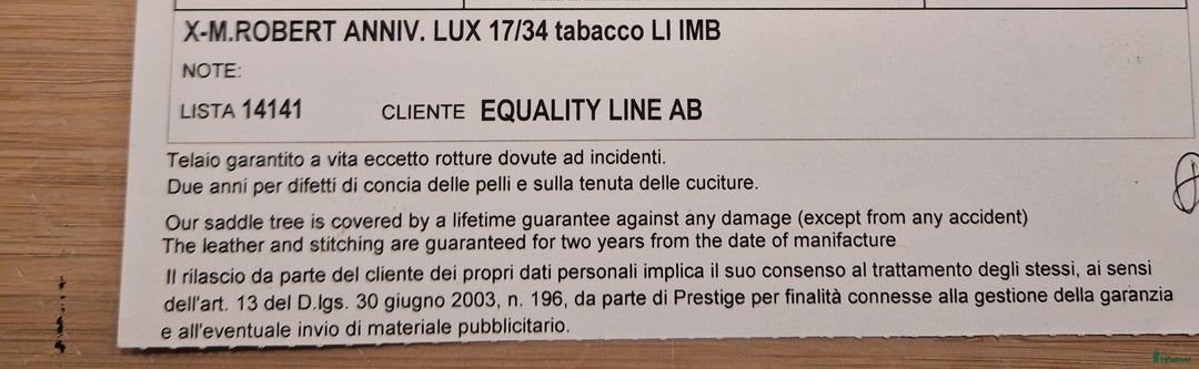 Sadlar hästutrustning till salu: Prestige Michel Roberts  i Vellinge - Annons 8
