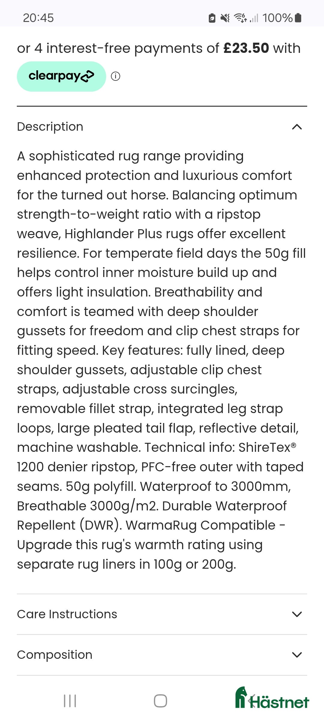 Täcken hästutrustning till salu: Shires highlander plus 50 g i Vaggeryd - Annons 9