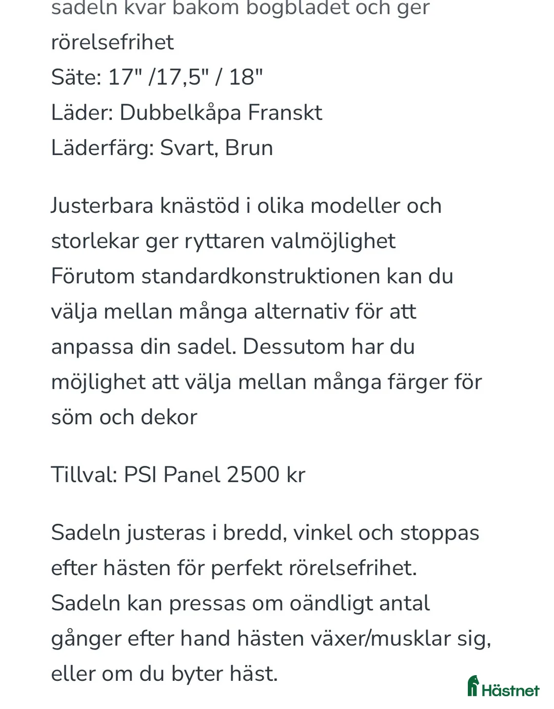 Sadlar hästutrustning till salu: Schleese Lindy Hopp - Annons 10