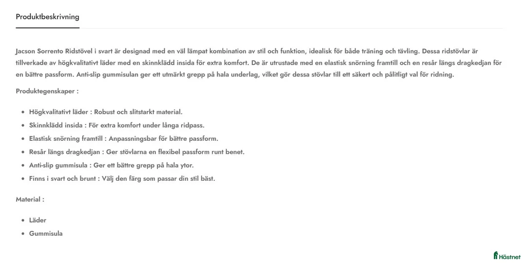 Ridstövlar ryttarutrustning till salu: Jacson Sorrento stl 39 W HELT NYA i Bräcke - Annons 3