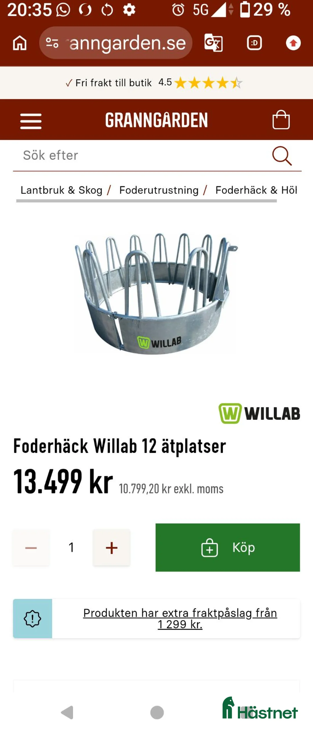 Stallinredning, stängsel & gård övrig utrustning till salu: Foderhäck med 12 ätplatser  - Annons 2
