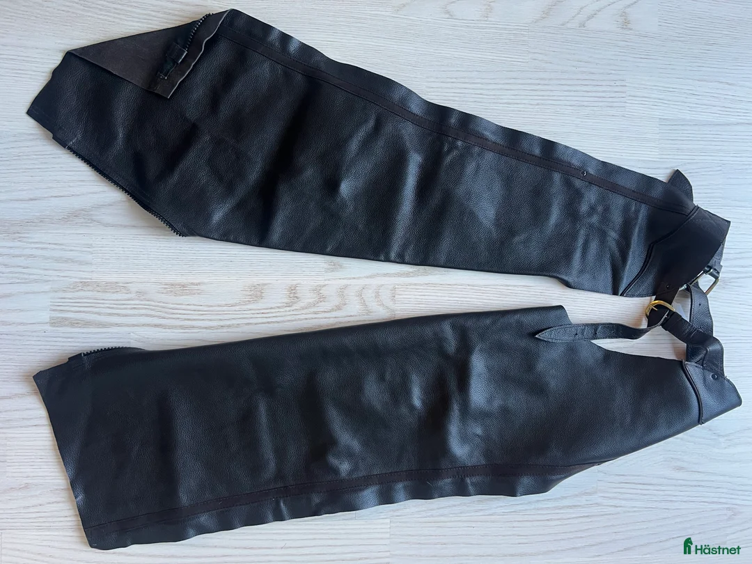 Övrigt Ridkläder ryttarutrustning till salu: Oanvända Long Chaps i brunt läder  i Solna - Annons 1