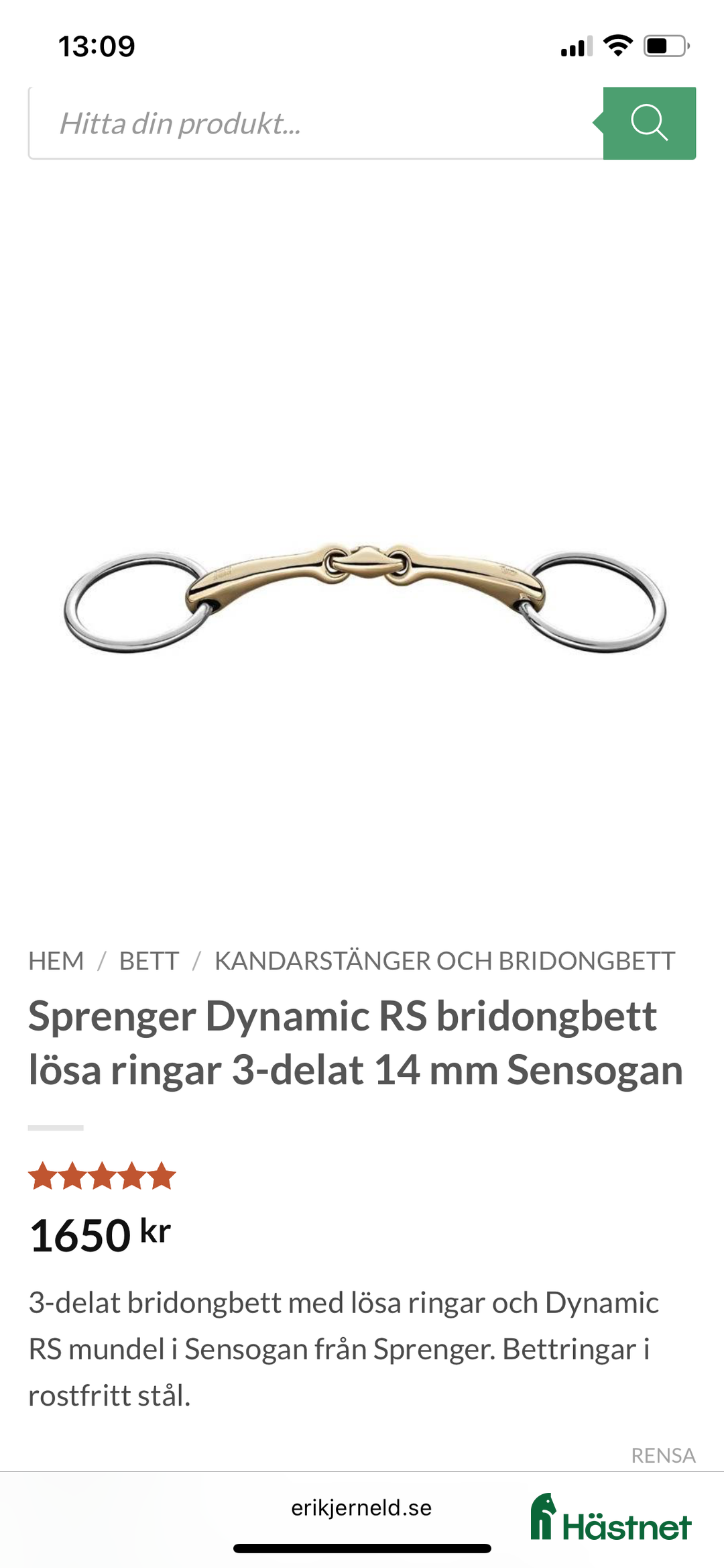 Bett hästutrustning till salu: 3-delat bett från Sprenger i Eksjö - Annons 4