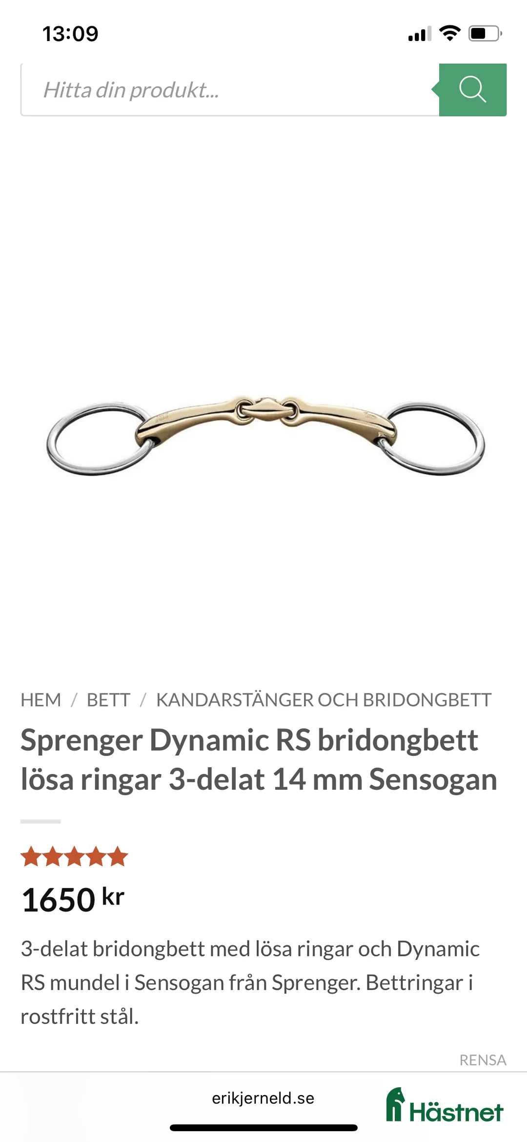 Bett hästutrustning till salu: 3-delat bett från Sprenger i Eksjö - Annons 4