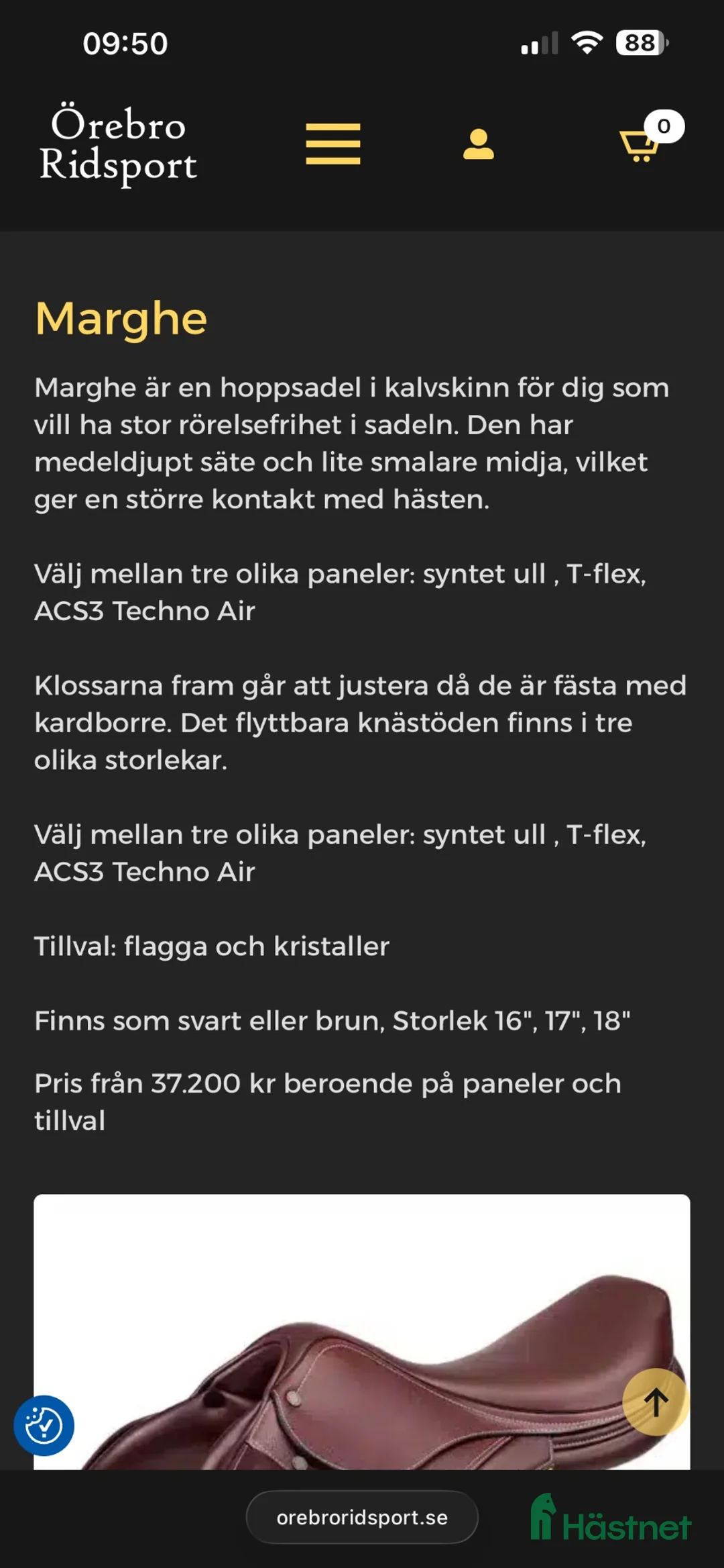 Sadlar hästutrustning till salu: Brun hoppsadel equiline i Ingarö - Annons 2