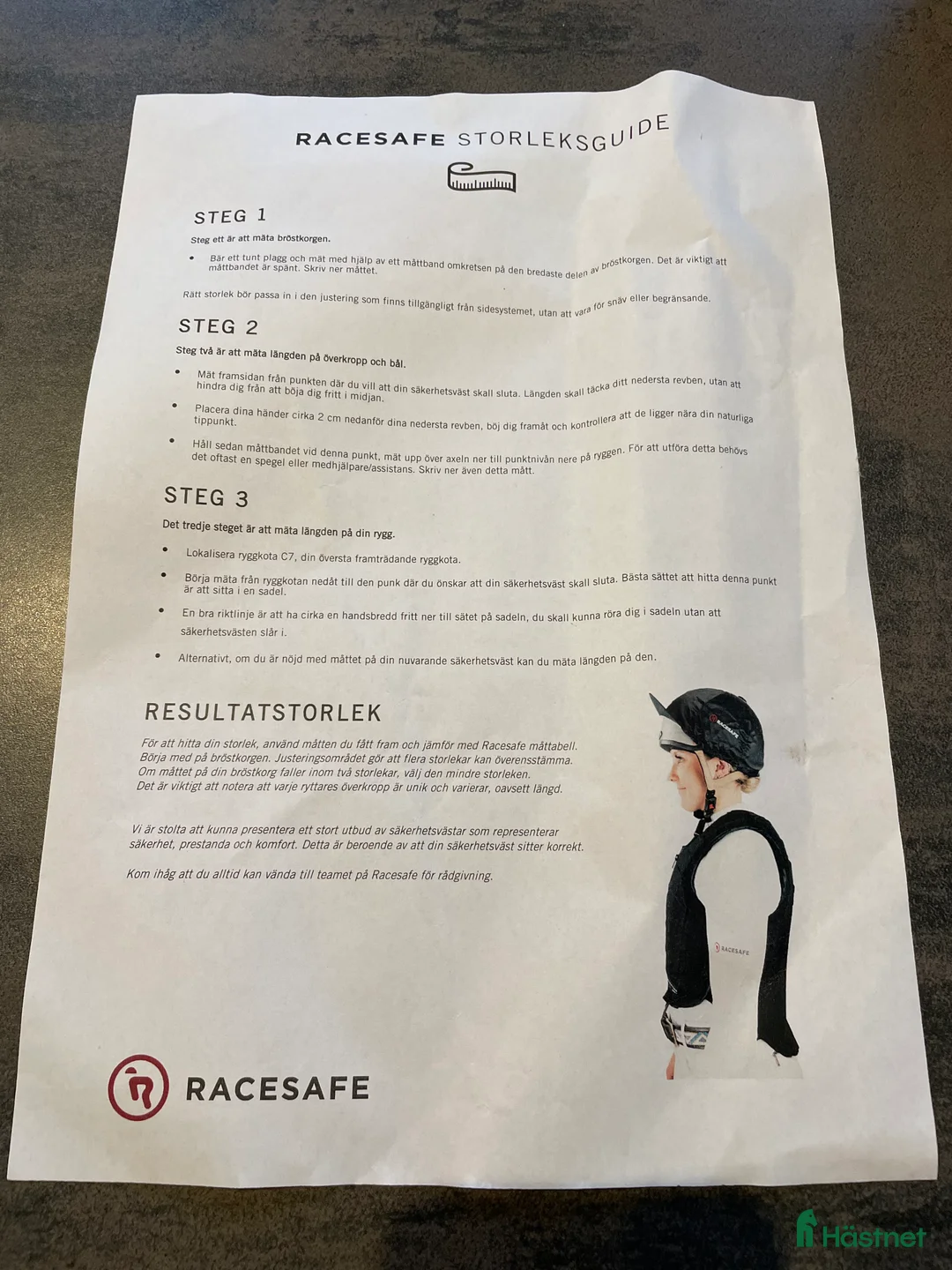 Säkerhetsvästar ryttarutrustning till salu: Racesafe - Annons 4