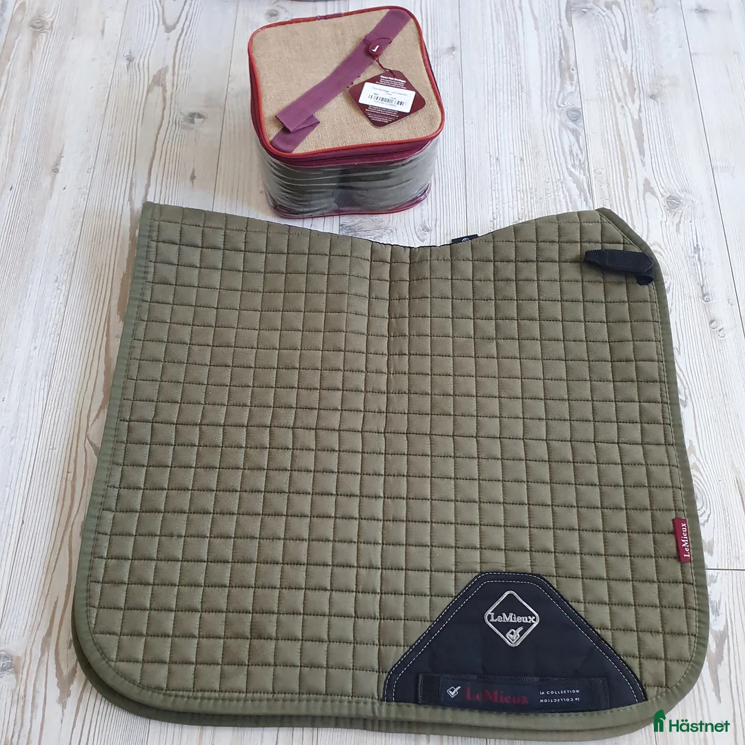 Schabrak & Vojlockar hästutrustning till salu: Olivgrönt dressyrset Lemieux Full - Annons 2