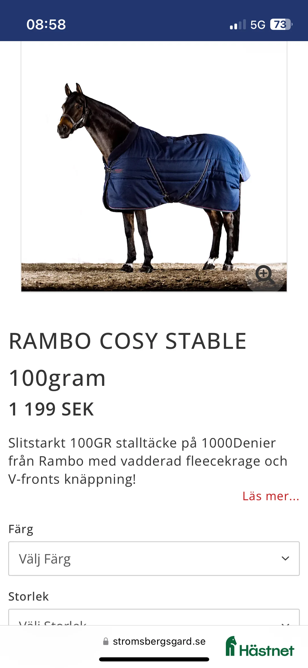 Täcken hästutrustning till salu: Rambo innertäcke Cosy rug 145, 200 g i Vollsjö - Annons 5