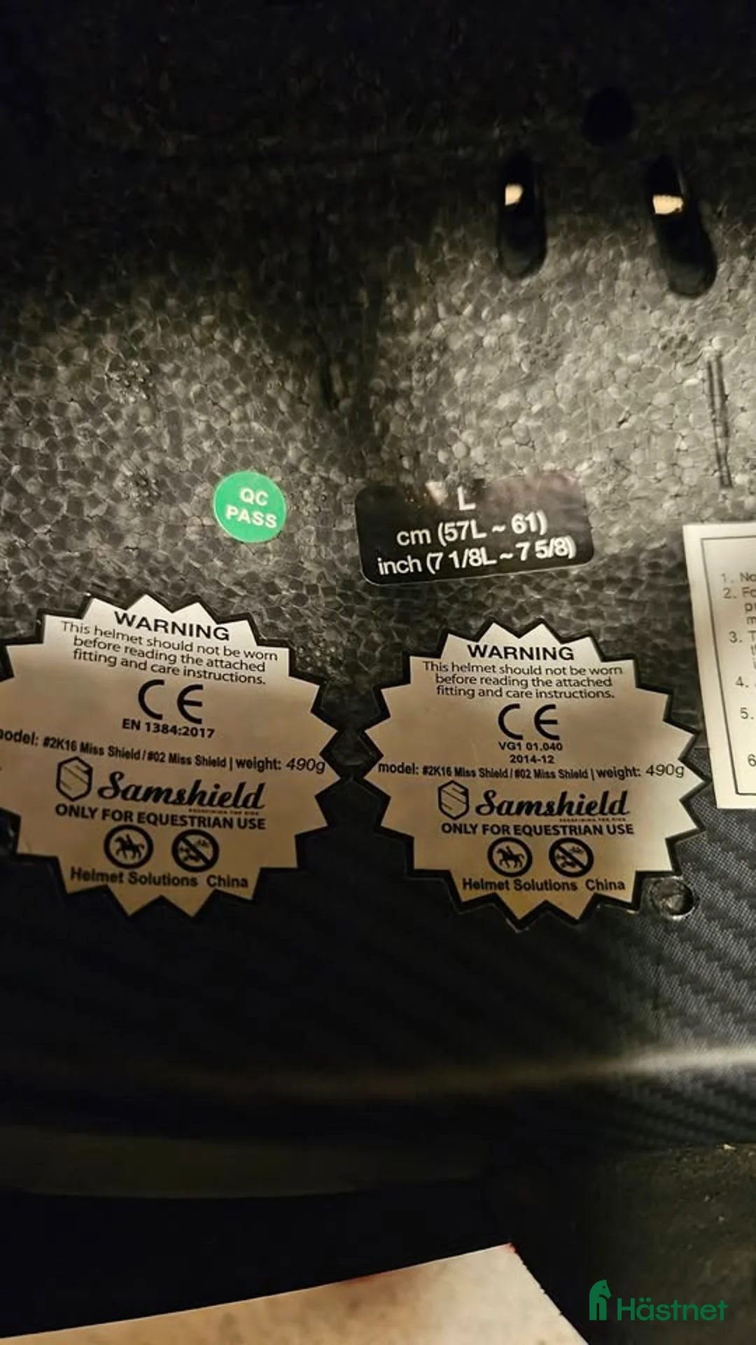 Hjälmar ryttarutrustning till salu: Samshield miss sheild Shadowmat crystal fabric i Tibro - Annons 5