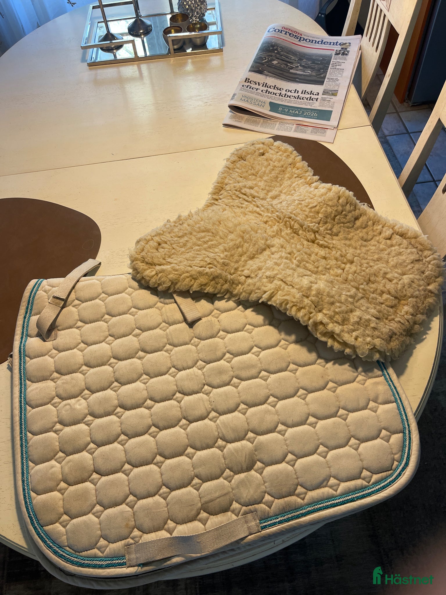 Schabrak & Vojlockar hästutrustning Vit dressyrschabrak plus padd  - Annons 3