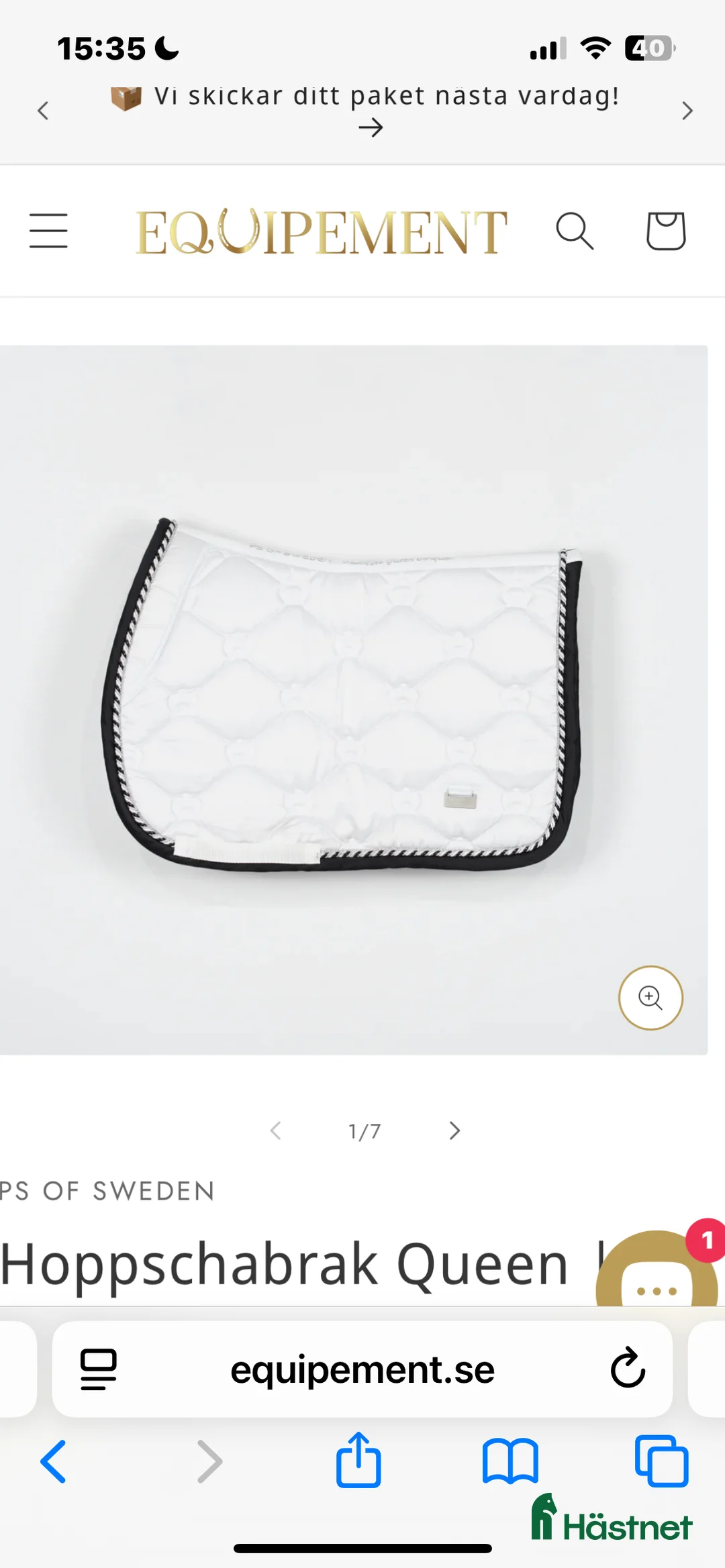 Schabrak & Vojlockar hästutrustning till salu: Ps of Sweden schabrak  i Bromma - Annons 1